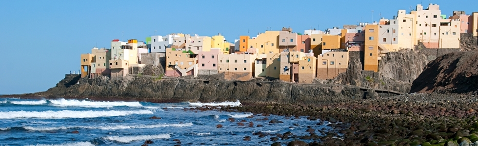 Colourful homes of Costa, Gran Canaria, Canary Islands, Spain