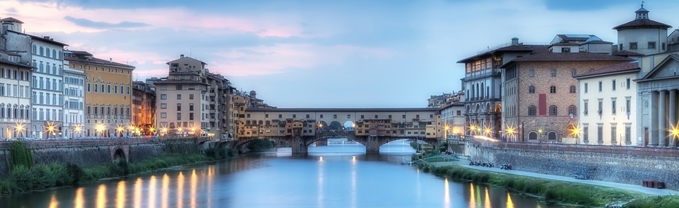The Old Bridge in Florence, Italy over the Arno River
